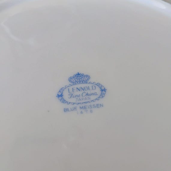 Vintage Blue Meissen Dinner Plates Porcelain 10.5