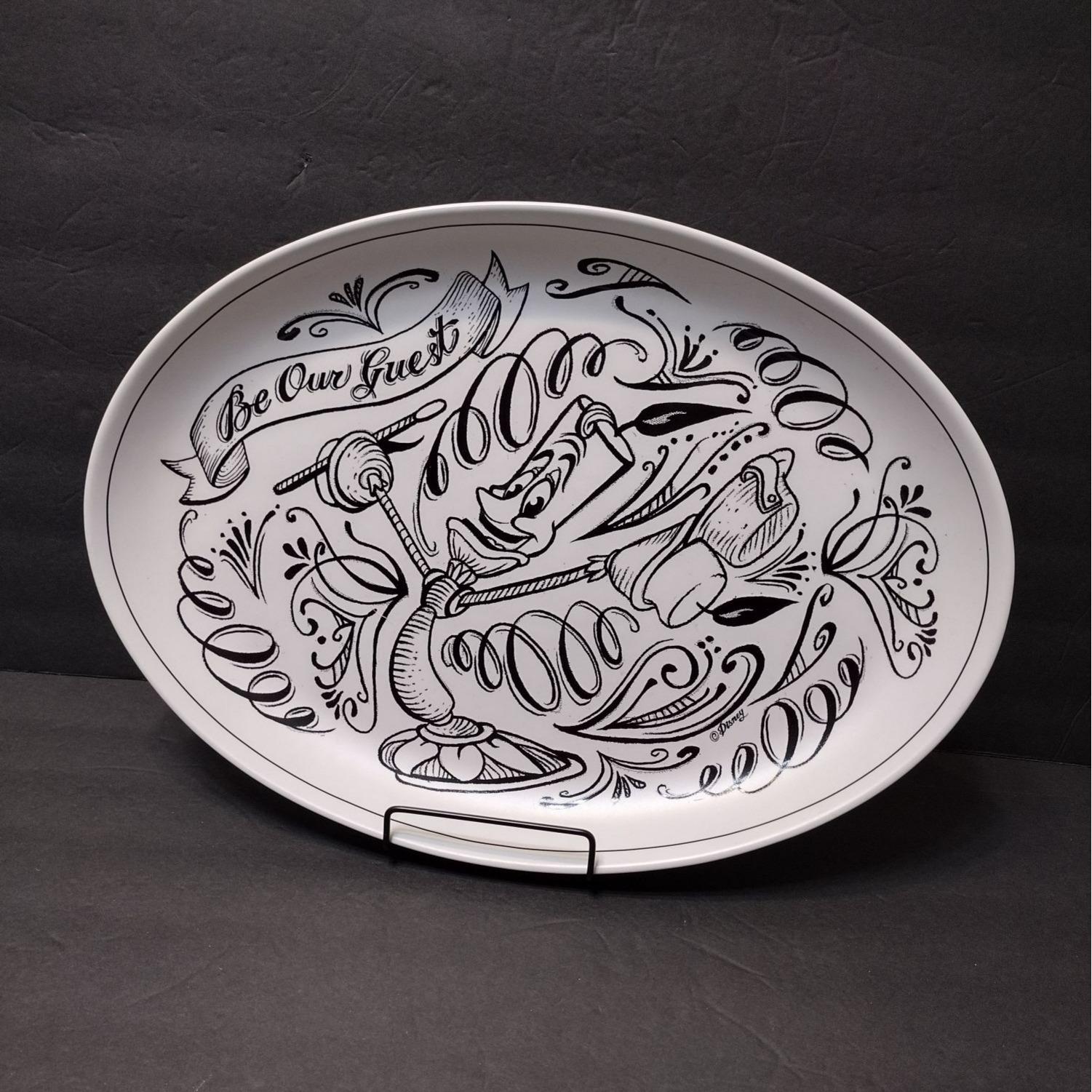 Disney Parks LUMIERE Be Our Guest Chalkboard Serving Plate, 15