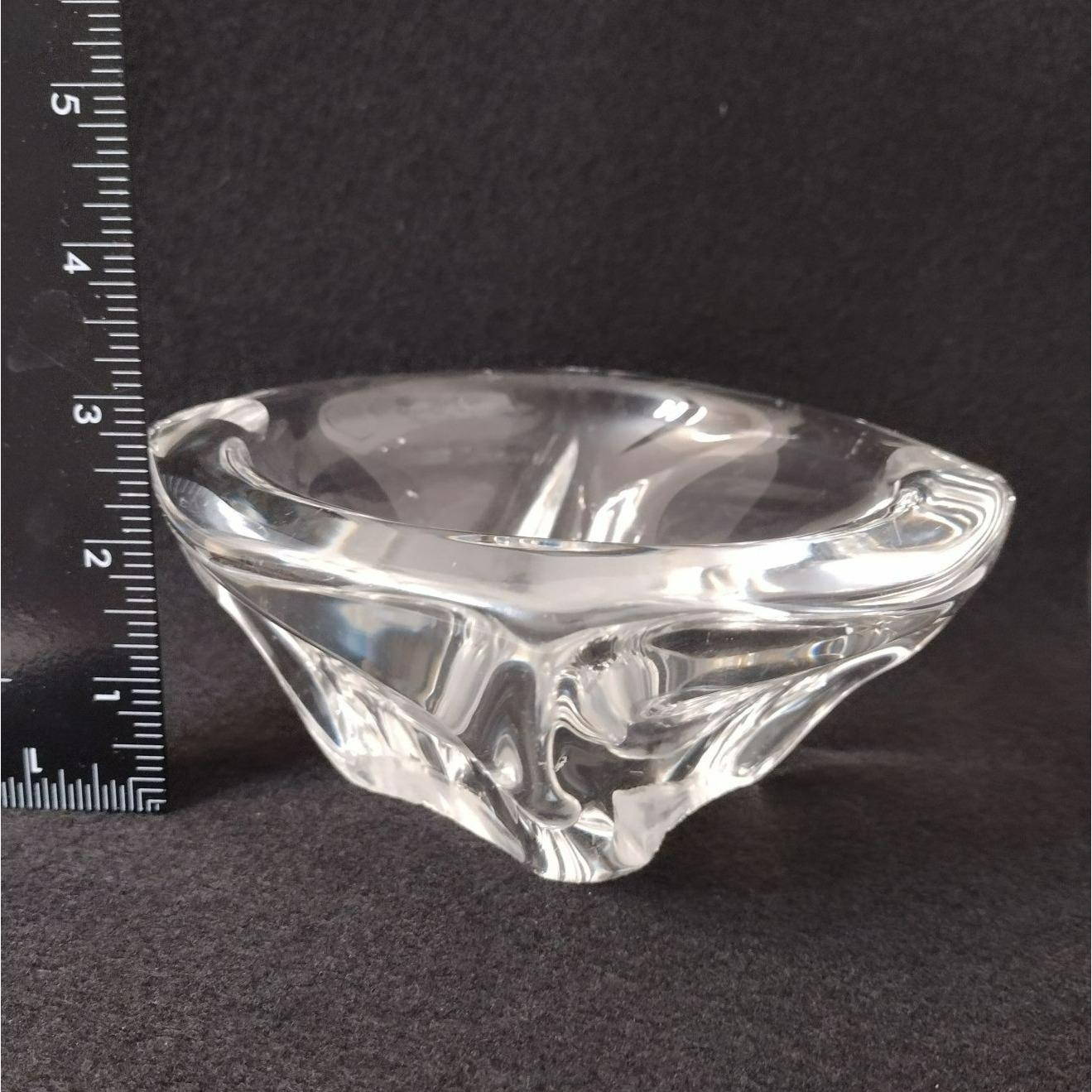 Vintage Daum France Crystal Ashtray, Etch Marked, Art Glass Bowl
