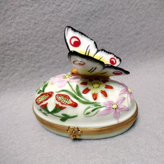 リモージュ 小物入れ 手描き一点物 フランス 土産 リモージュ 小物入れ