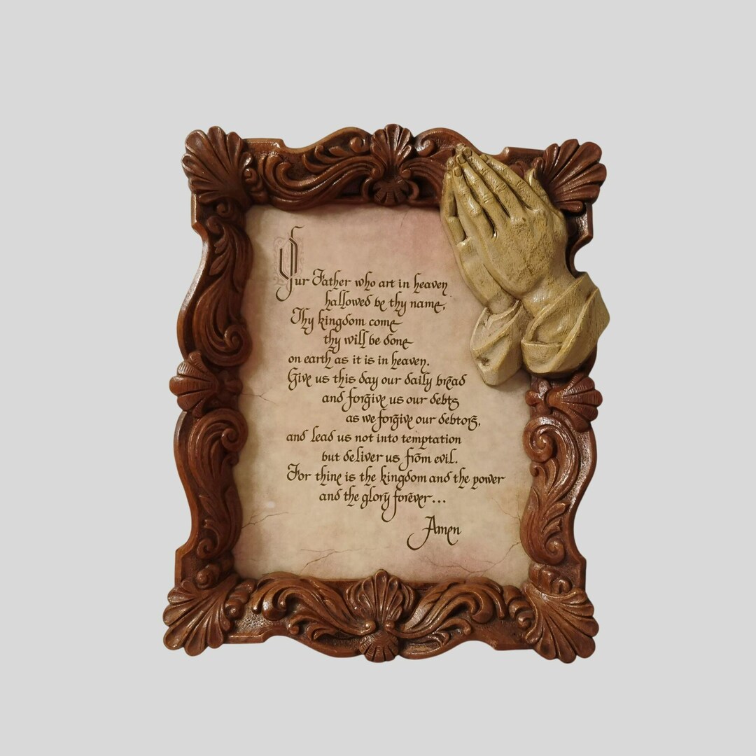 Vintage Home Interiors the Lord's Prayer Framed Wall Hanging, Praying ...