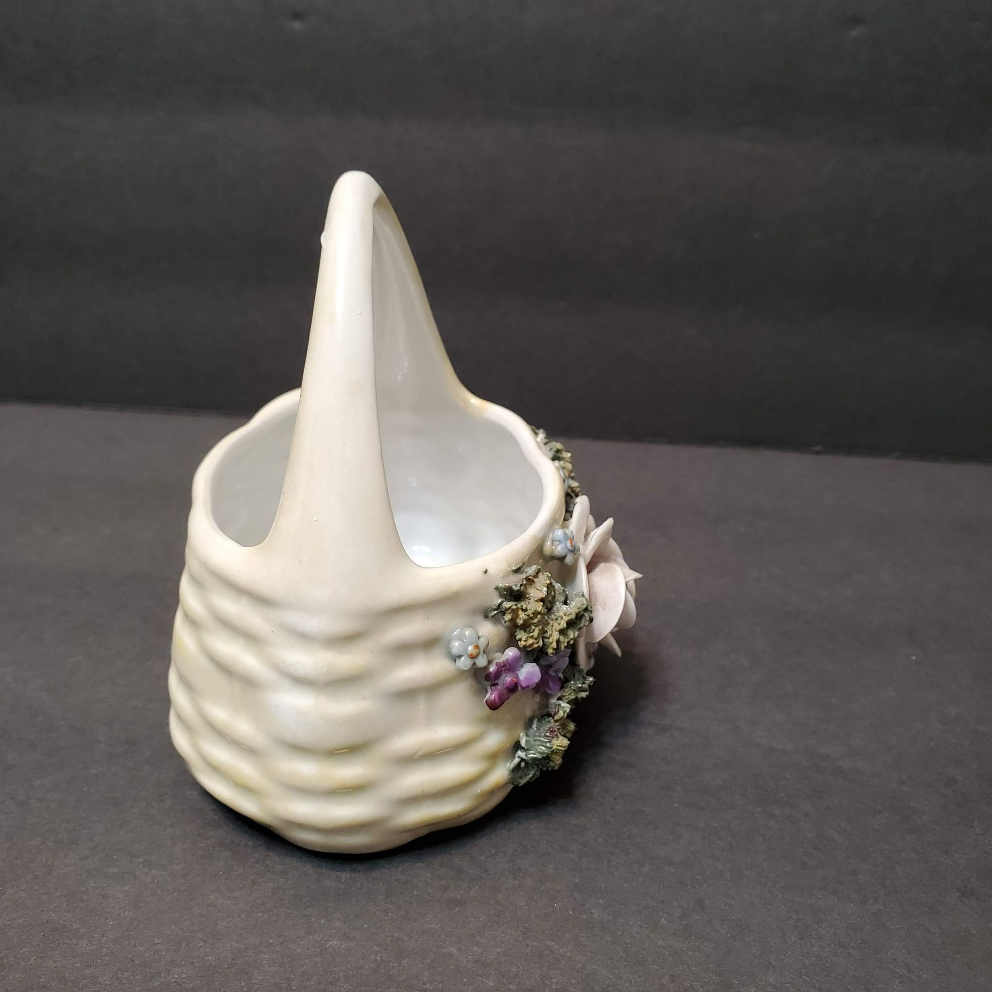 Antique German Elfinware Porcelain Basket Applied Flowers - Etsy
