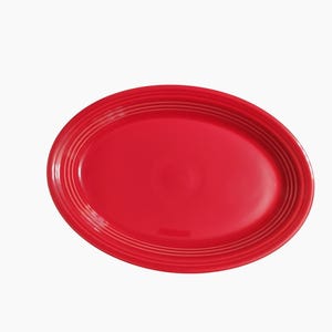 Fiesta Pottery Red Large Oval Serving Platter 13.5" USA Vintage Fiestaware Scarlet