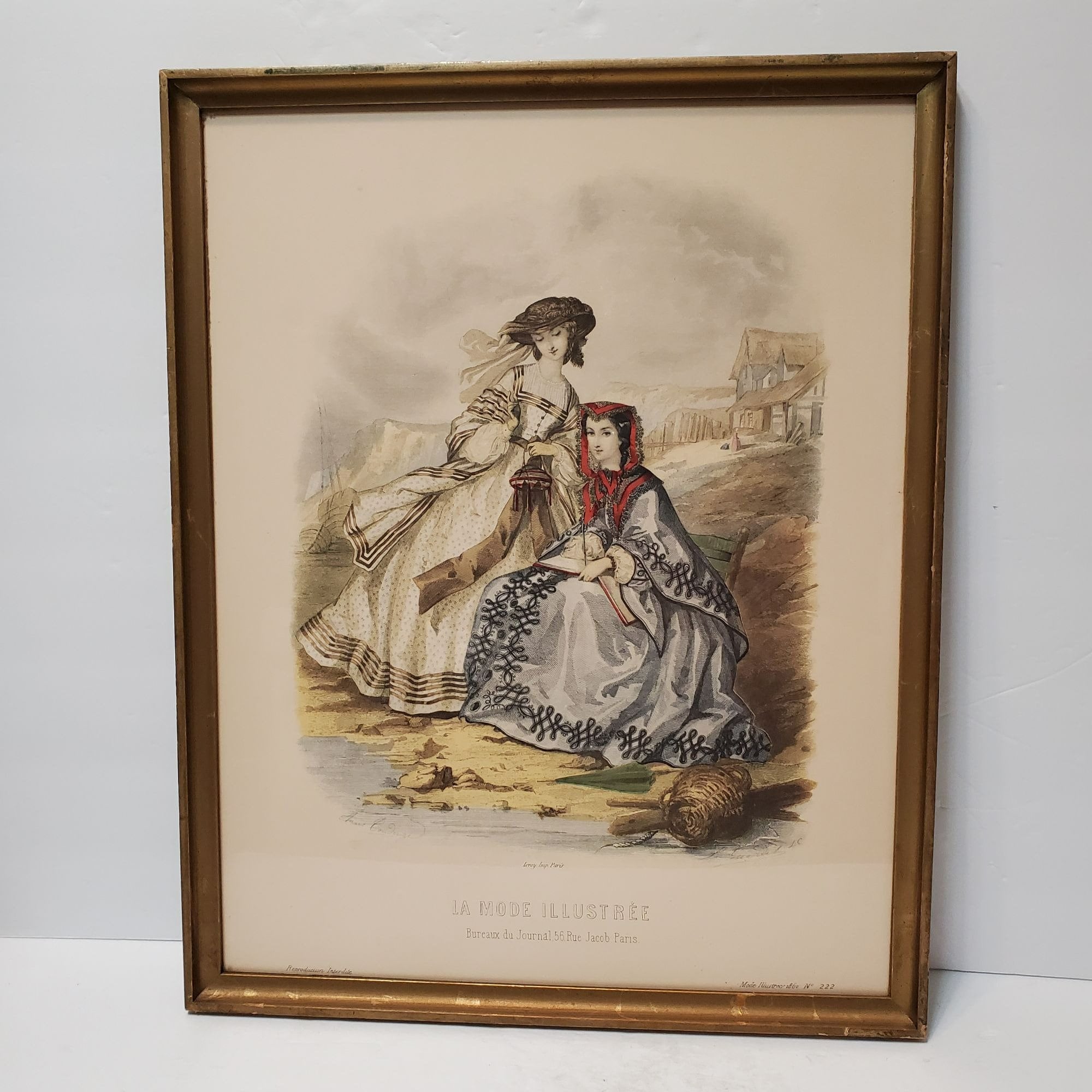 La Mode Illustrée 60冊 Vintage La Mode Illustree Framed Print by Artist Anais Toudouze