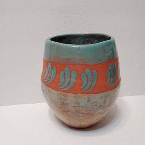 Studio Pottery, North Carolina, Redware, Signed, Handmade, Art Pottery, Ceramic Vase, Planter