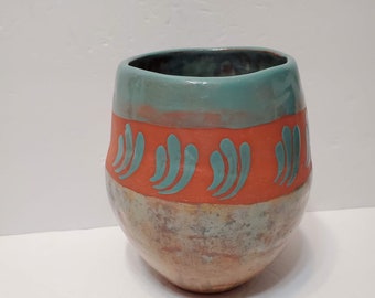 Studio Pottery, North Carolina, Redware, Signed, Handmade, Art Pottery, Ceramic Vase, Planter