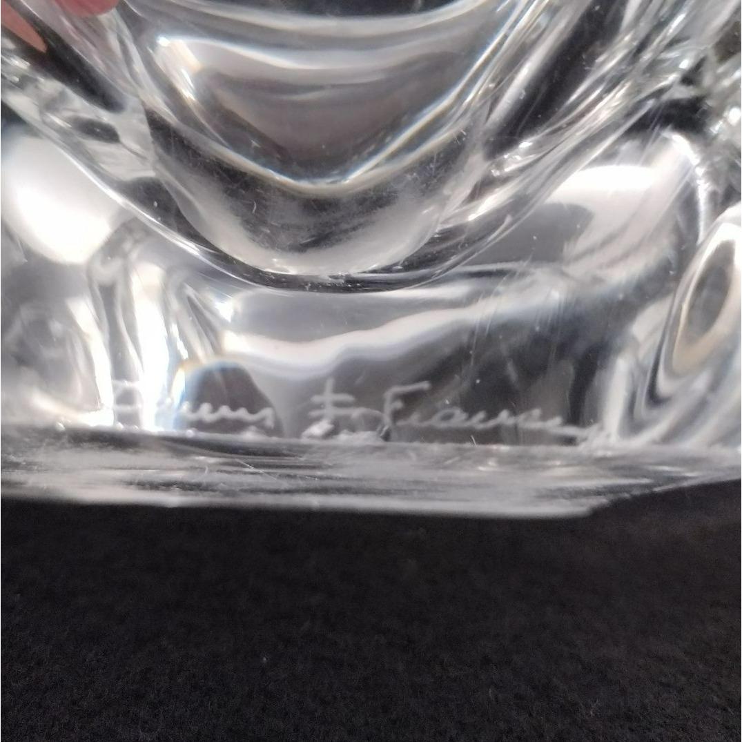 Vintage Daum France Crystal Ashtray, Etch Marked, Art Glass Bowl