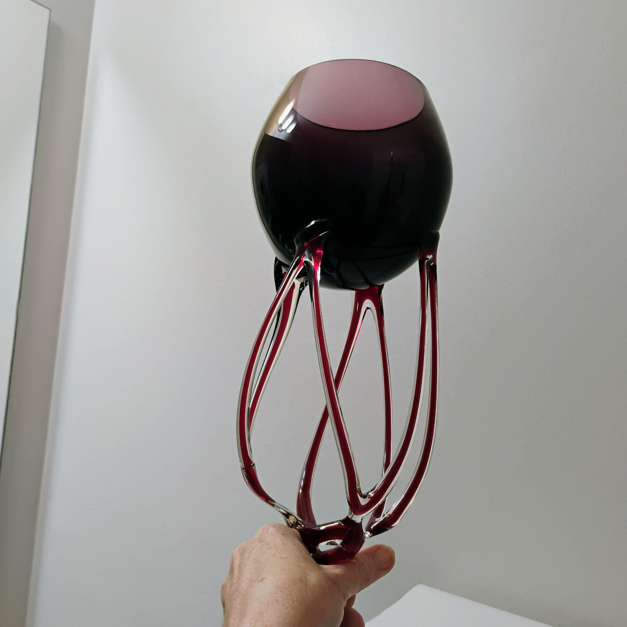 ジョゼフィナ・クロスノ 手吹きガラス タコ型花瓶 クラゲ型彫刻