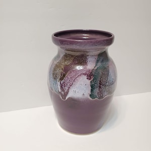 DK Clay Pottery, Ceramic Vase, Ceramic Urn, Purple Glaze, Studio Pottery, Vintage, North Carolina Pottery, Handmade Pottery, Purple Vase