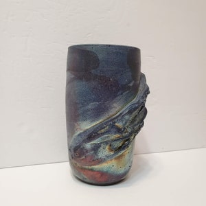 Iridescent Metallic Raku Pottery Vase, Signed, Studio Pottery, Art Pottery, Handmade, Ceramic Vase, Raku Pottery, Metallic Raku