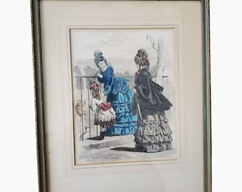Framed Le Journal Des Dames Et Des Demoiselles Plate 1120b-- 1873