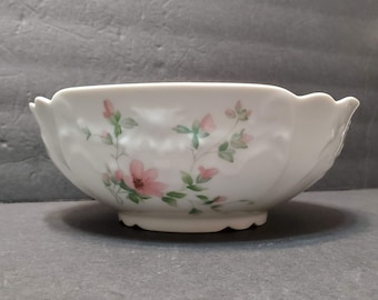 Rare Vintage Limoges China Serving Bowl, Porcelain Lafarge Pink Amandine Pattern, Pink Flowers, Limoges Bowl, Serveware, French, Cottagecore