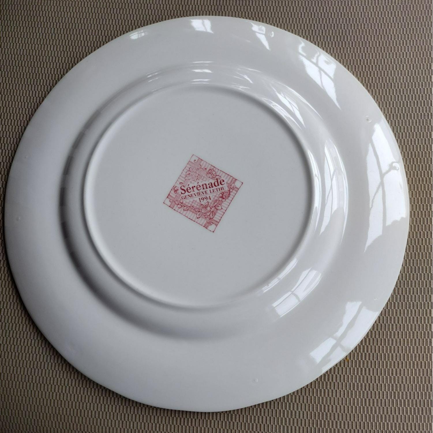 Rare 1994 Genevieve Lethu Serenade Plate, Floral Dinner Plate