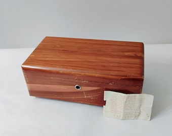 Vintage Miniature Lane Cedar Chest, Aberdeen Furniture Co, Rare with Original Key Unopened, Wooden Jewelry Box, Keepsake Hope Chest