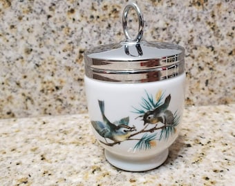 Vintage Royal Worcester Egg Coddler, fine English china, Birds design, Bird Egg Coddler, Royal Worcester, Made in England, Egg Coddler