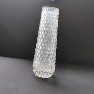 Elegant Vintage Lead Crystal Bud Vase 8&quot; Heavy Hand Crafted Clear Glass