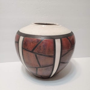 Bridges Street Pottery, Signed Scott Haines, Studio Art Raku Vase, NC Pottery, Raku Pottery, Vintage, Morehead City North Carolina