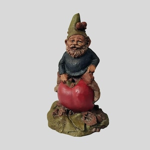 Tom Clark Gnome, SEAN Figurine 6, Apple Tree, Johnny Appleseed, Irish Leprechaun, Vintage, Weird Stuff, 1980s Collectible, Garden Gnome