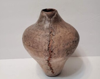 Wyman Rice Studio Pottery, Raku Pottery, Ceramic Vase, Clay Vessel, Rustic, Primitive, Brutalist, Wyman Rice Ceramics, Art Pottery