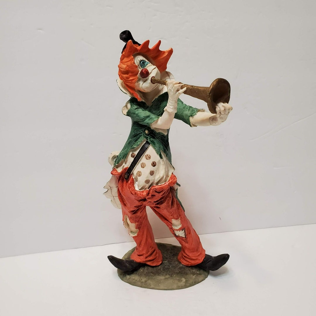 Vintage Pucci Hobo Clown Figurine, 1980s, Resin, Clown Statue, Clown