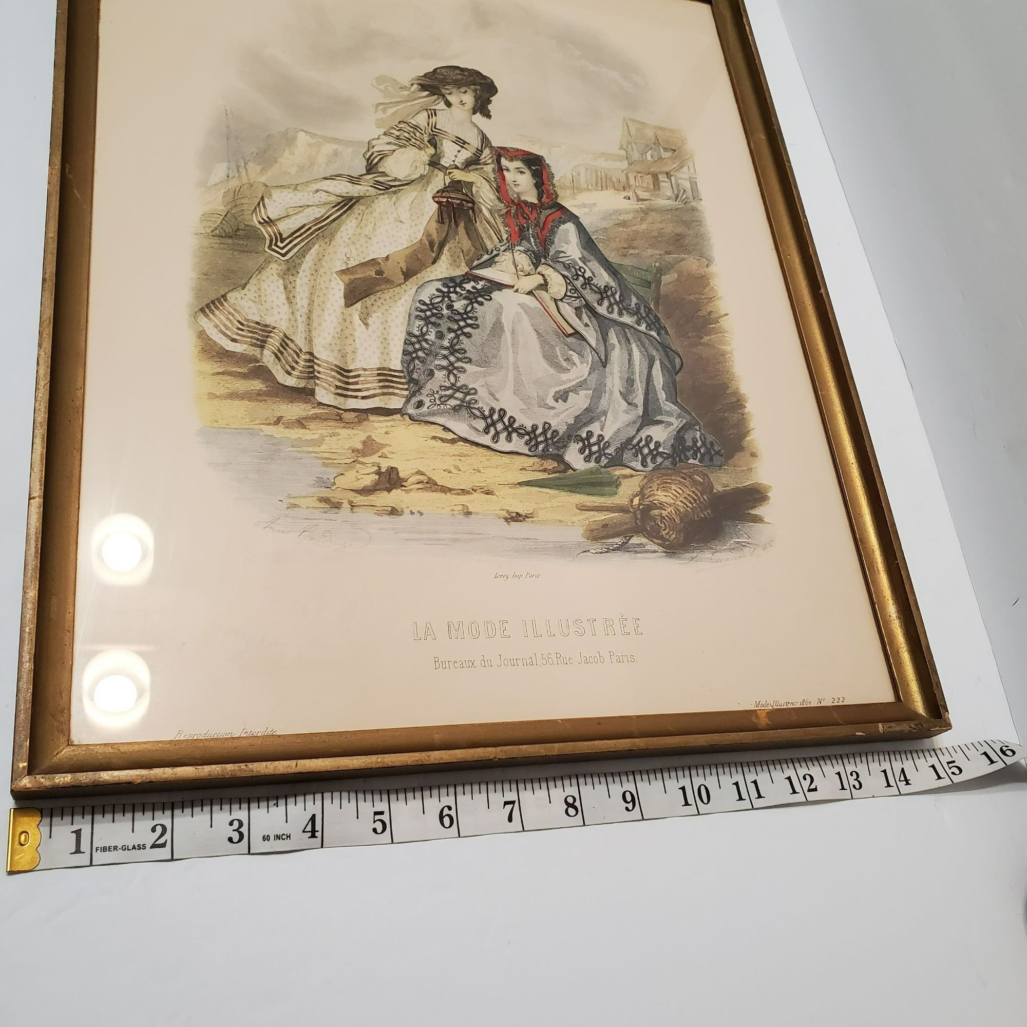 Vintage La Mode Illustree Framed Print by Artist Anais Toudouze