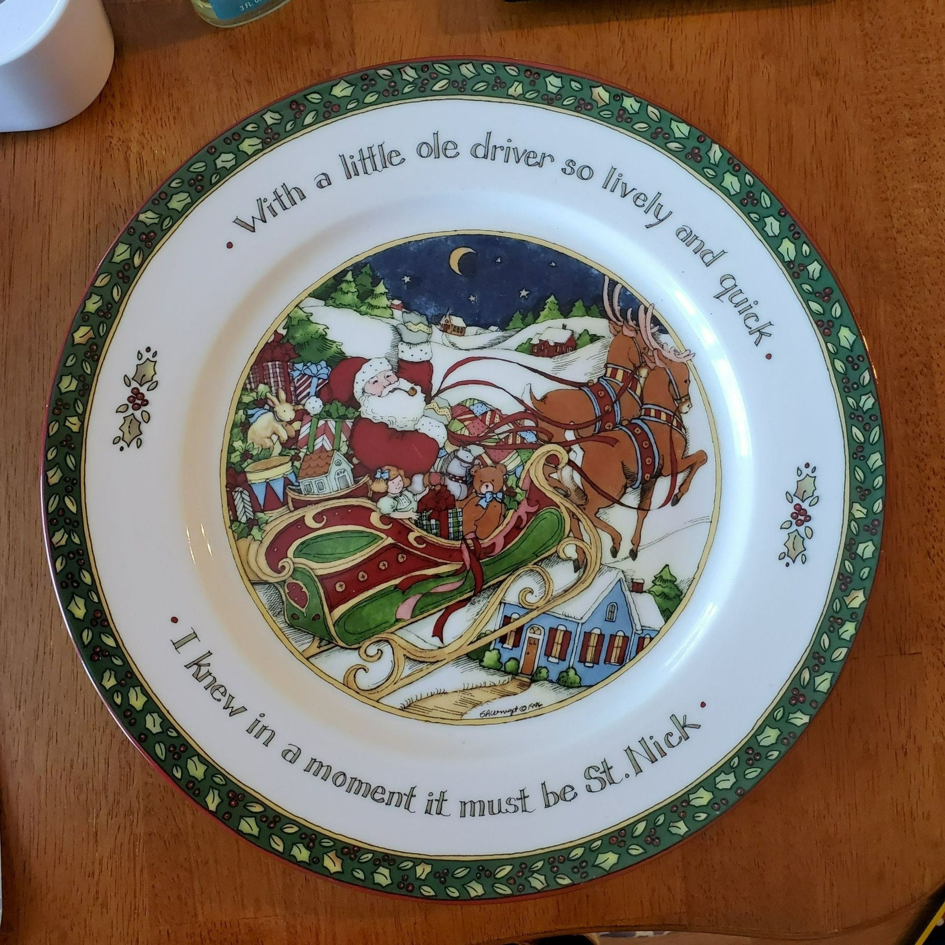 Portmeirion Christmas Story Dinner Plate Little Ole Driver 11 in Santa Sleigh Portmeirion Christmas Plate Susan Winget Retro Holiday Etsy Canada
