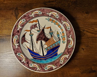 Turkish Pottery, Sitki Olcar Glazed Ceramic Plate, Turkish Folk Art, UNESCO Awarded Ceramics Artist, Iznik Ceramics Design