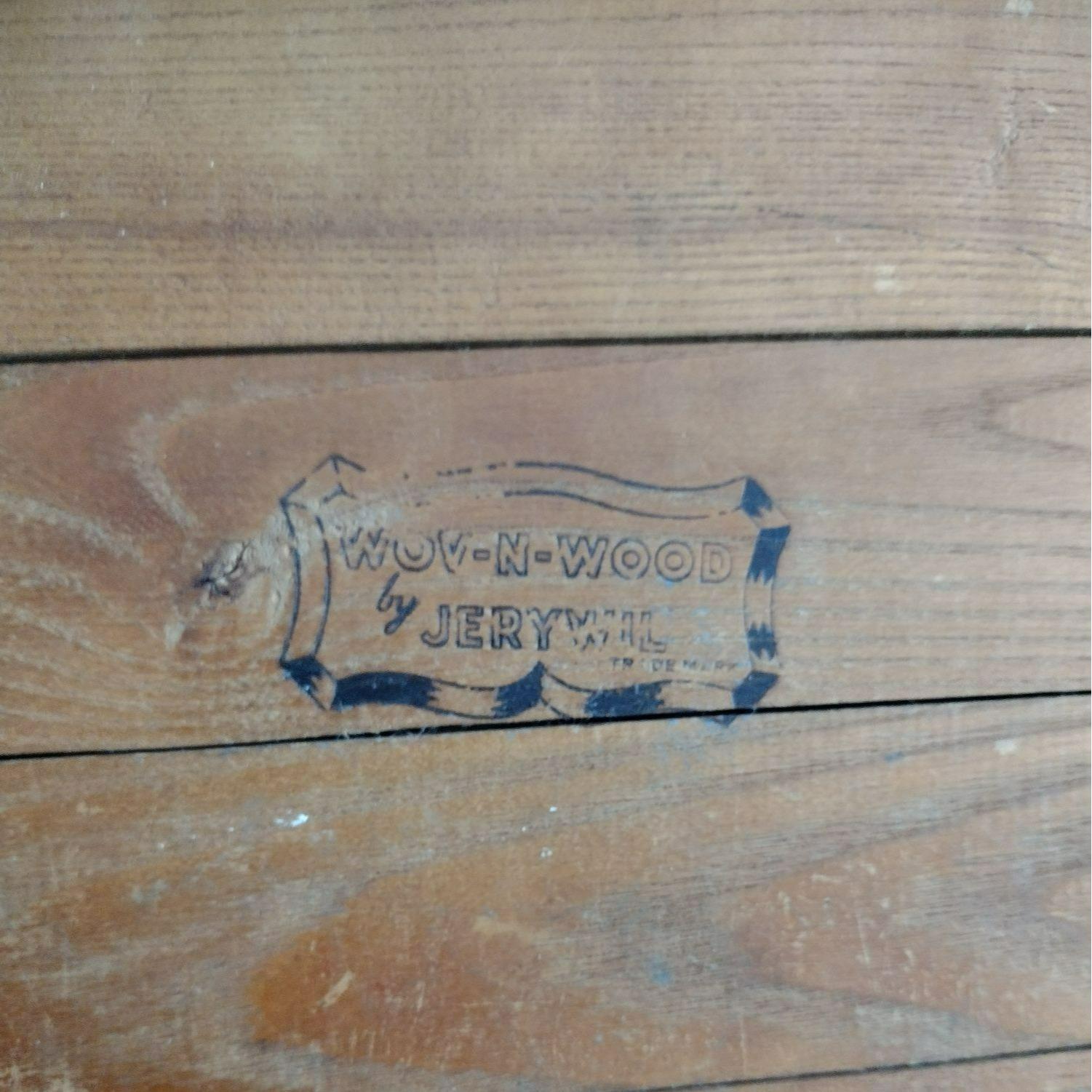 Jerywil製、ヴィンテージピクニックバスケット Wov-N-Wood、1940年代 