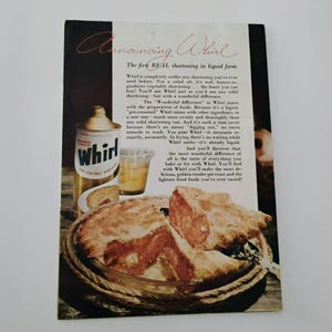 Vintage Procter and Gamble Memorabilia, Whirl Instant Shortening, Retro Advertising, 1950s Recipe Booklet, Mid Century Cooking Ephemera