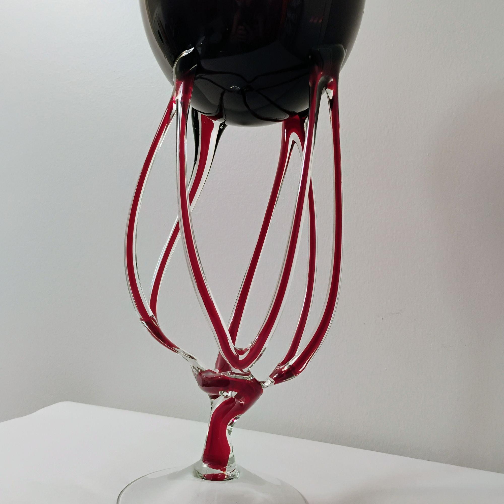 ジョゼフィナ・クロスノ 手吹きガラス タコ型花瓶 クラゲ型彫刻