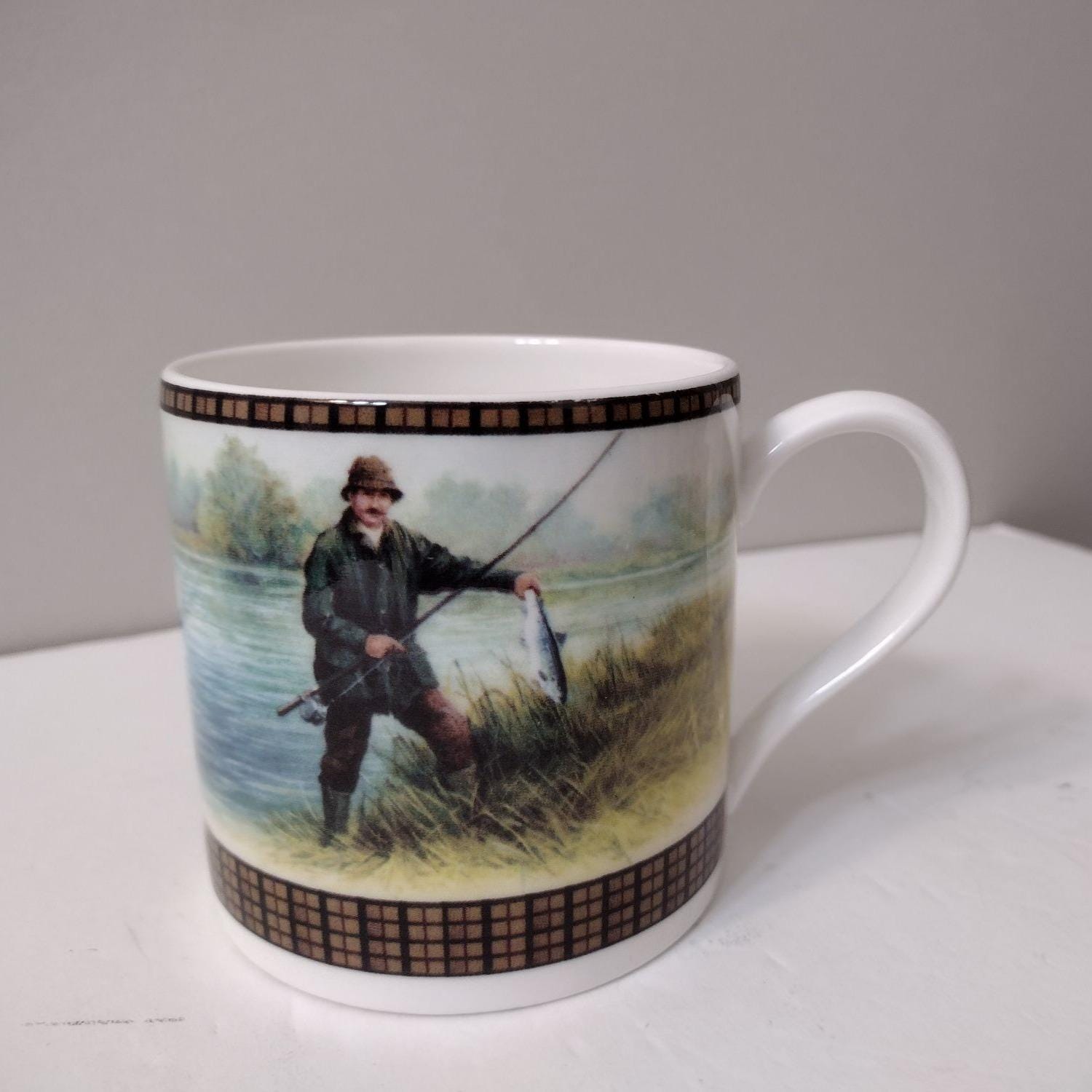 Wedgwood Bone China Outdoor Pursuits Fishing Mug, 1996, Vintage