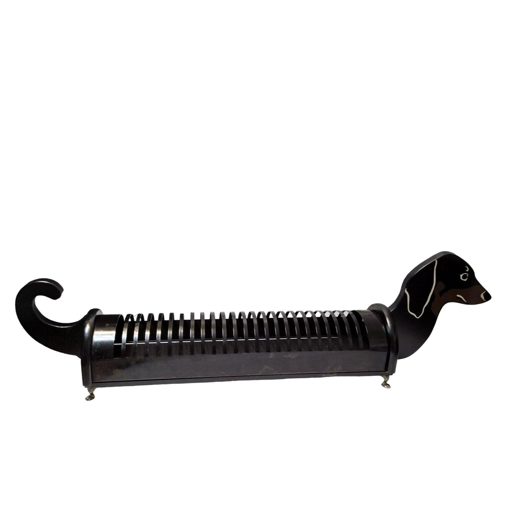 Vintage MCM Figural Dachshund Dog Letter Holder CD Organizer