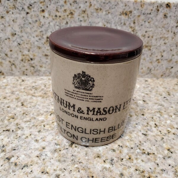 Denby Stoneware, England, Fortnum and Mason, Vintage, Stilton Cheese, Crock with Lid