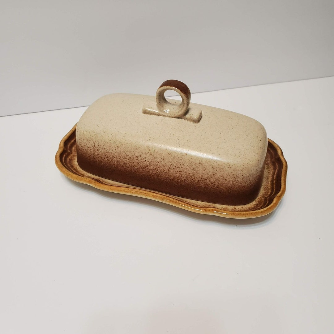 Mikasa Butter Dish Whole Wheat Pattern 1970s Made in Japan Etsy