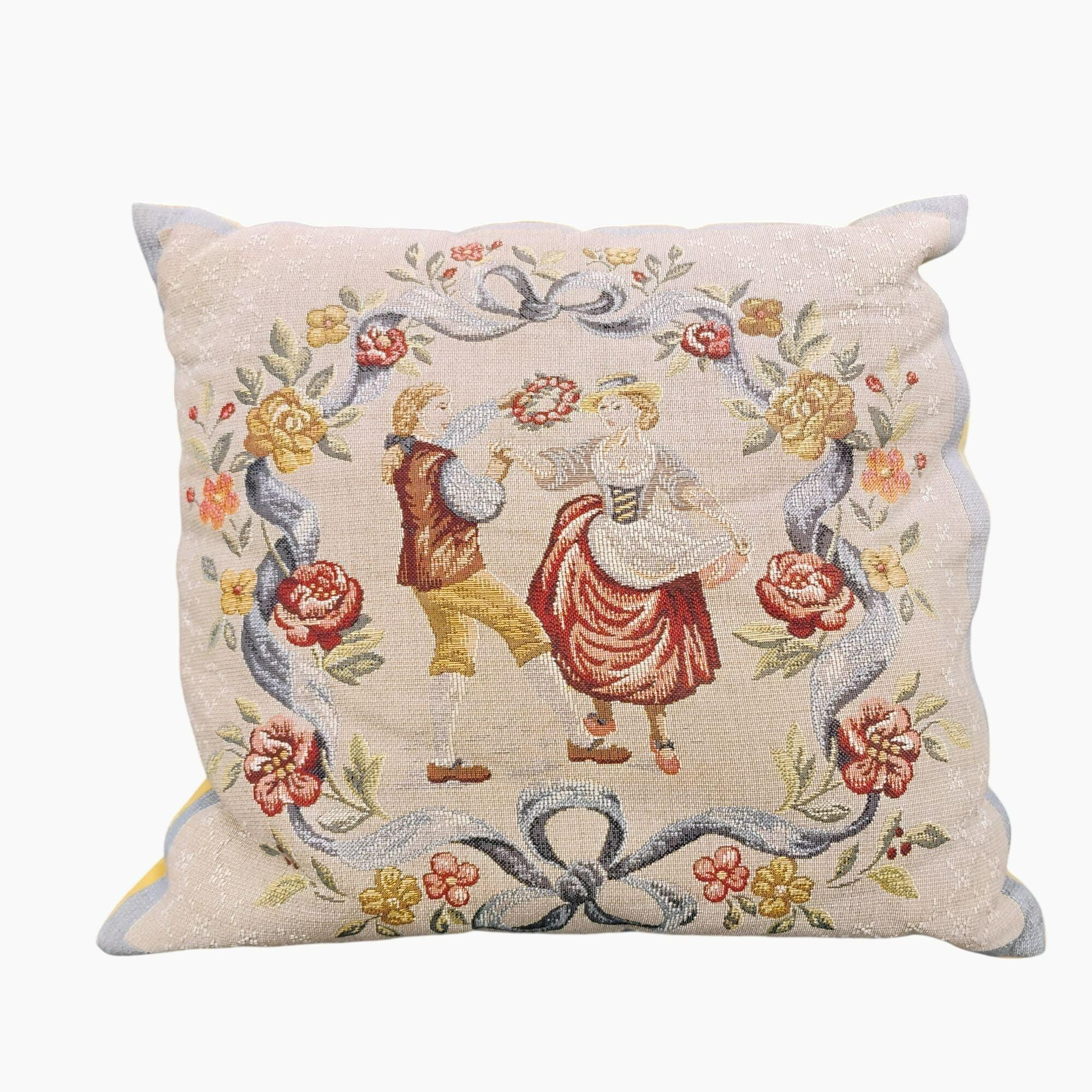 244A0569.jpg?v=1763736822&  Weekend in Paris Needlepoint Pillow -  Arc de Triomphe Parisian Red and Cream main image 2