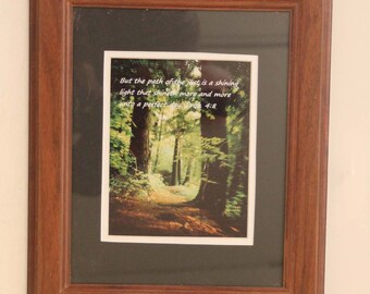 This Beautiful picture is double matted and 11 x 14 framed ready to hang. Eight by ten roses photograph with Mothers memorial Quotation