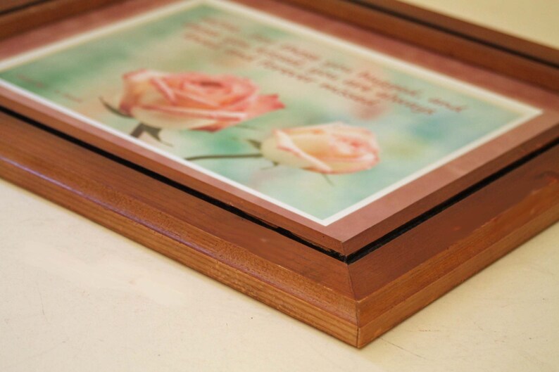 This Beautiful picture is double matted and 11 x 14 framed ready to hang. Eight by ten roses photograph with Mothers memorial Quotation