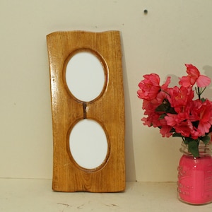 Beautiful live edge naturally finished photo frame designed to show off two 4&quot; x 5&quot; - 6&quot; pictures on your wall.
