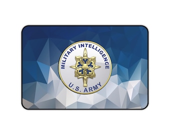 Military Intelligence Desk Mat, Army Mouse Pad, Office Decor, Military Gifts