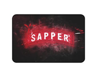 Sapper Tab Desk Mat - Military Engineer Sapper Tab Mousepad