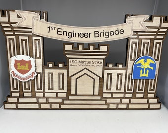 US Army Engineer Castle Custom Plaque/Sign - 15in x 9in Wall Hanging, Going away gift, Graduation Gift, PCS Gift, Retirement Gift