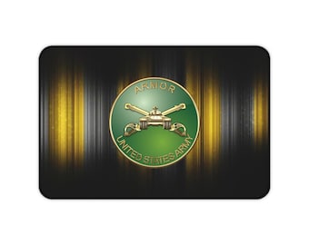 US Army Armor Emblem Desk Mat: Veteran Office Decor