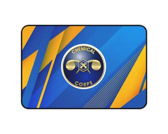 US Army Chemical Corps Desk Mat - Stylish Office Décor, Gamer Desk Pad, Military Gift, Personalized Desk Accessory, Unique Home Office Decor