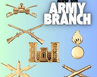Add on Army Branch for Military Desk Nameplates - Military Dress Rank add on
