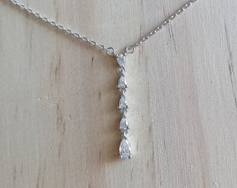 Collier Argent 925 Oxyde de Zirconium Poires