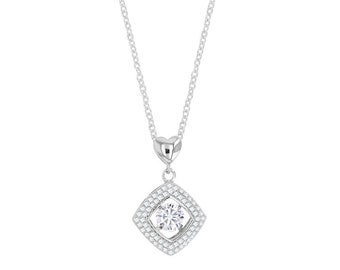 Collier Argent 925 Oxyde de Zirconium pierre dansante