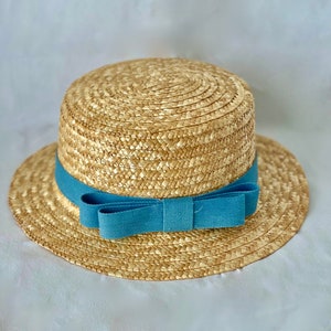Matching Sun Hat with Blue Ribbon Mini Me & Me