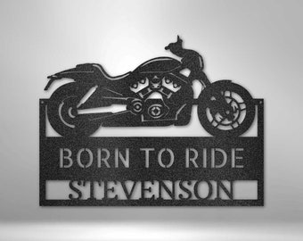 Motorcycle Name  Sign Custom Metal Sign  Outdoor Metal Art 23x20 USA 