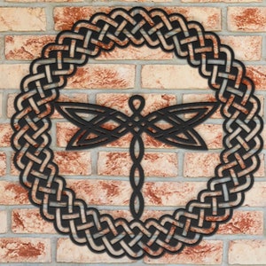 Metal Wall Art Dragonfly Celtic Metal Art Custom Irish Decor Housewarming Gift Gaelic House Warming  Happiness Good Luck Symbol for Home