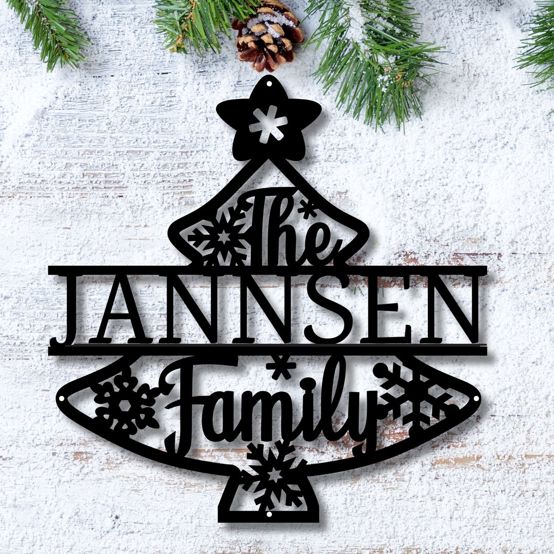 Personalized Christmas Sign Custom Metal Art Hostess Gift Housewarming